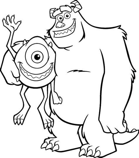 James P Sullivan And Mike Wazowski From Monster Inc Coloring Sheet