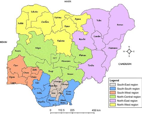 Map Of Nigeria Showing Regions