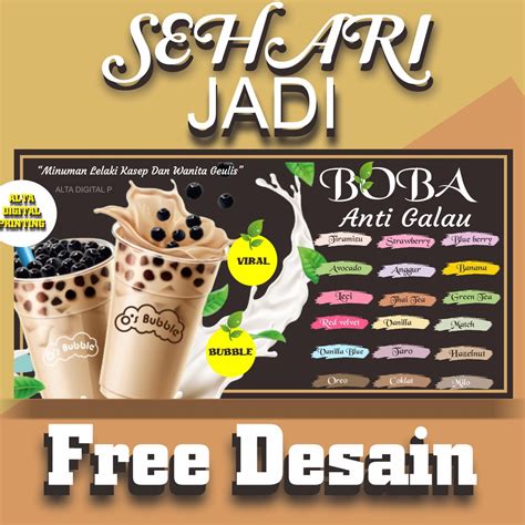 Spanduk Banner Berdiri Minuman Boba Keren Lazada Indonesia Office