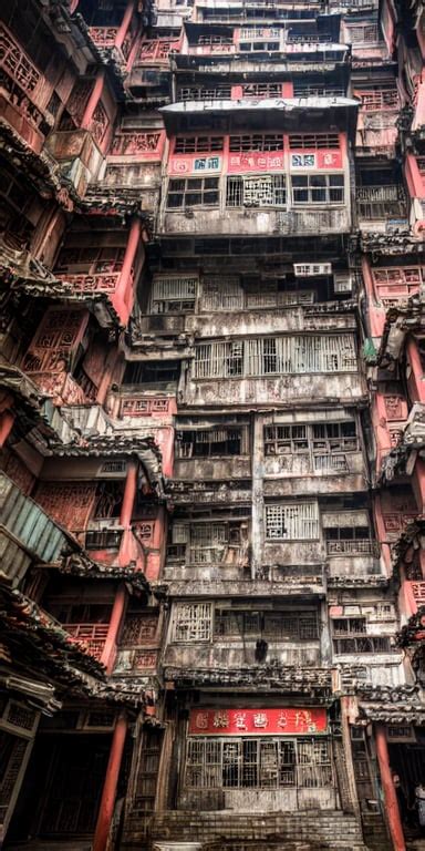 Prompthunt An Interior View Of Kowloon Walled City In Hong Kong Flat