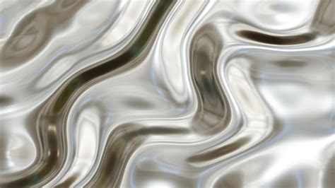 Silver Chrome Metal Texture With Waves Liquid Metallic Stock Photo