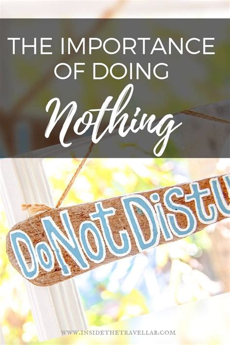 The Importance of Doing Nothing - Science Supports What ...