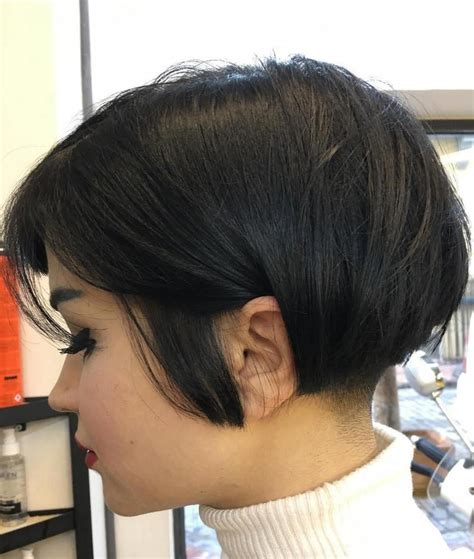 Bob Crop With Faded Nape Shorthairbobpixie Shorthairstyles Thick