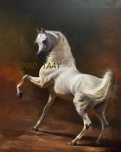 Arabian Horse Painting Stallion By Emad Taay Arabian Horse Art