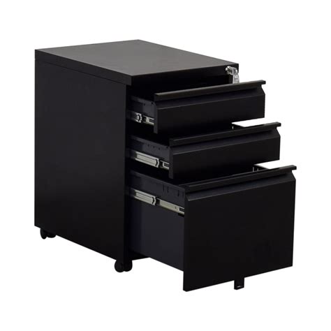 F series two drawer cabinet for smaller footprint and under desk filing. 79% OFF - DEVAISE DEVAISE Three-Drawer Black Metal File ...