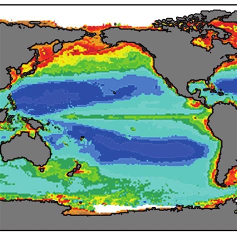 Ocean Primary Productivity Seawifs Chlorophyll Concentrations Mg M −3