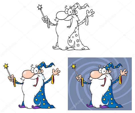 Wizard Waving And Holding A Magic Wand Stock Vector Image By ©hittoon