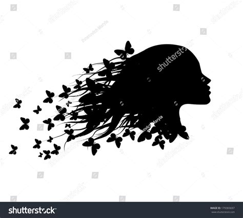 Beautiful Girl Silhouette Butterfly Vector Vector Có Sẵn Miễn Phí Bản