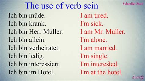 The Use Of Verb Sein