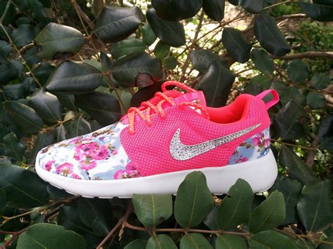 Last Pair Size 85 Custom Nike Roshe Run Floral Athletic Shoes Pink