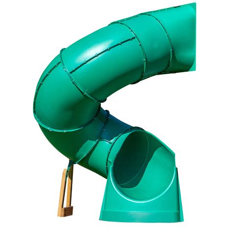 Backyard Discovery Tall Spiral Tube Slide Left Exit Green Mounts