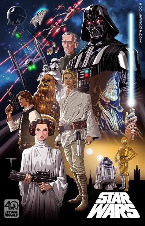 40th Anniversary A New Hope Poster By Michael Pasquale Star Wars Art
