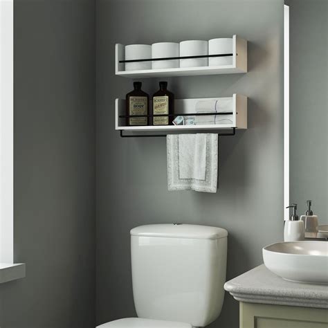 You can place shelves on either sides of the bathtub or shower. Lovely White Bathroom Shelves Pattern - Home Sweet Home ...