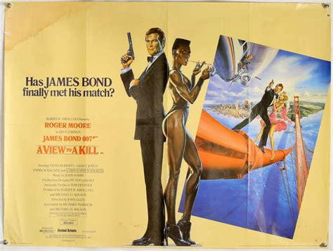 James Bond A View To A Kill 1985 British Quad Film Poster Folded