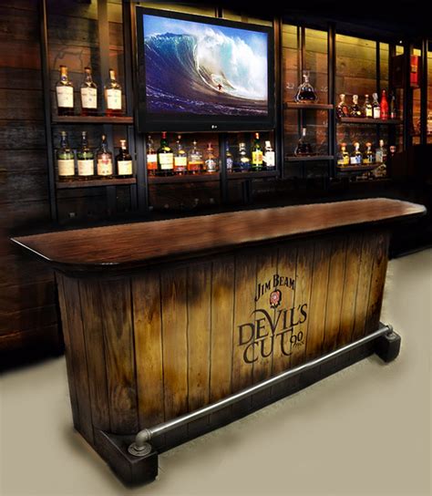 The rim is pipe insulation with vinyl stapled on. home bar custom hand built rustic whiskey, pub, man cave ...