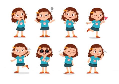 Character Poses Vector At Collection Of Character
