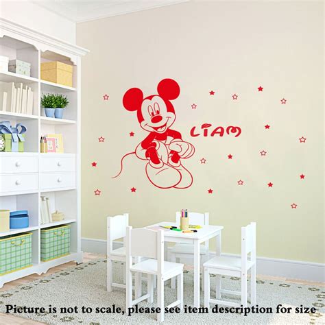 Disney Mickey Mouse Personalised Wall Sticker Art Decal Mural Etsy