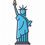 Statue Liberty Icon Torch Icons Sight Architecture