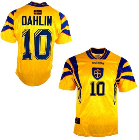 Sweden home football shirt jersey l adidas soccer henrik larsson #11 size l. Adidas Sweden jersey 10 Martin Dahlin 1996 - 1998 home ...