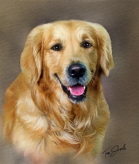 Golden Retriever Digital Art Printable Download Dog Portrait