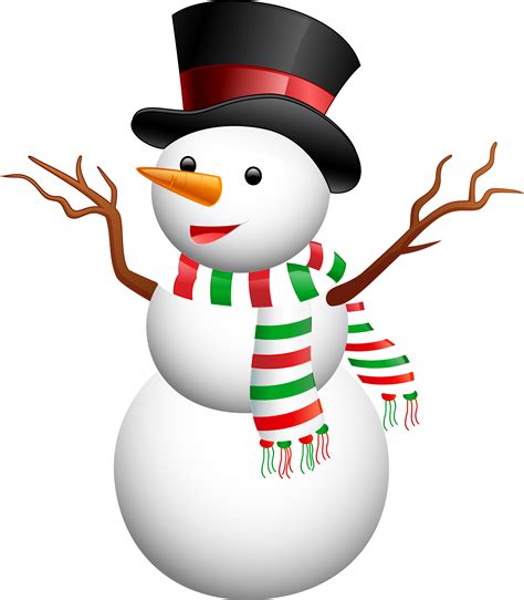 Snowman With Top Hat Png Clip Art Image Snowman Transparent Png