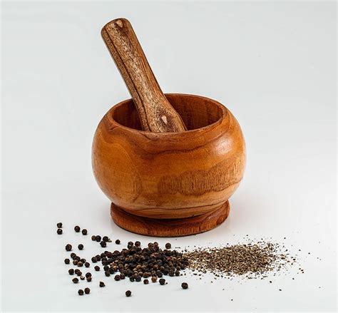 Pepper And Mortar Pepper Mortar Ingredient Ingredients Spice Wood Mortar And Pestle Food