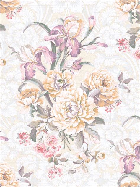 Seabrook wallpaper in neutrals ld80505. Floral Wallpaper WC51609 by Seabrook Wallpaper