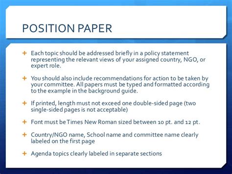Apa Position Paper Template