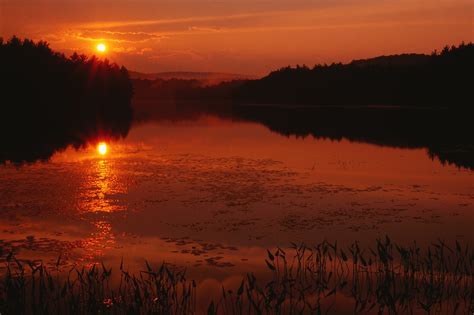 Quabbin Sunset Quabbin Reservoir Near South Athol