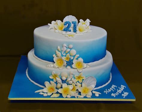 These cakes all include pictures and a description of how they were made. Cool Blue Ocean 21St Birthday Cake - CakeCentral.com