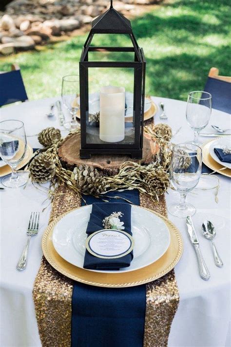30 Fabulous Navy Blue And Gold Wedding Decor Ideas Wedding Table