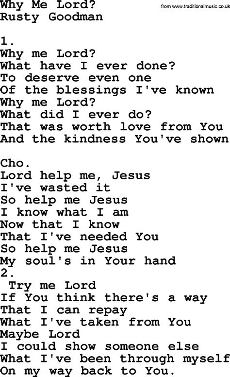 Why Me Lord Apostolic And Pentecostal Hymns And Songs Lyrics And Pdf