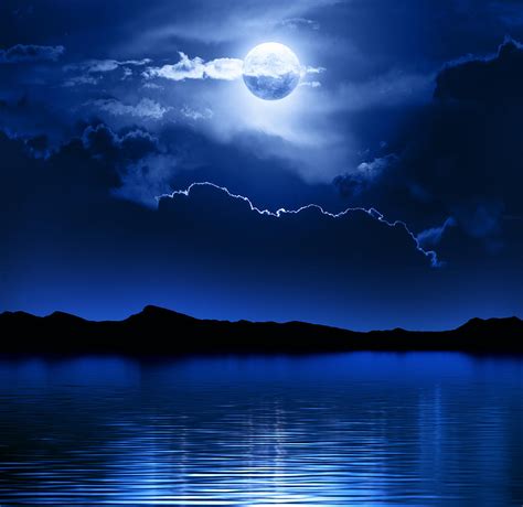Fantasy Moon And Clouds Over Water By Johan Swanepoel Royalty Free