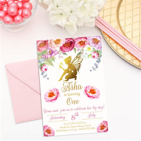 Check spelling or type a new query. Floral Fairy Digital Invitation - Print & Party