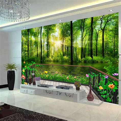 Maybe you would like to learn more about one of these? 3D Wallpaper Bedroom Mural Modern Living room TV Mountain ...