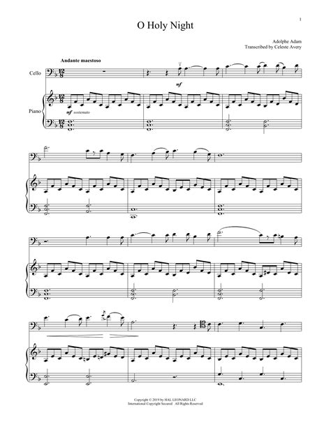 O Holy Night Free Christmas Cello Sheet Music Notes Hot Sex Picture