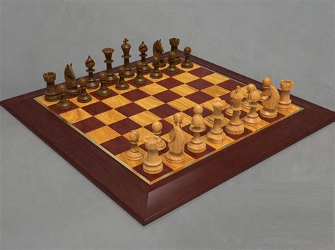 Chess Board And Pieces 3d Print Model Cgtrader