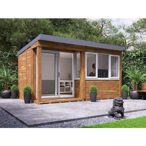 Open shelves are a good place to start. Garden Office Helena Left 4.3m x 2.7m - Insulated Home ...