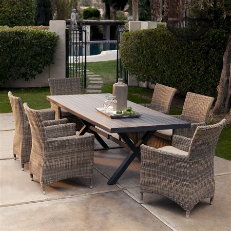 Bella All Weather Wicker Patio Dining Set Seats 6 Patio Dining Sets