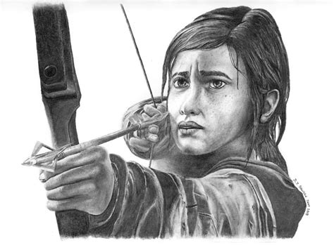 Ellie The Last Of Us Pencil Sketch By Emyrath On Deviantart