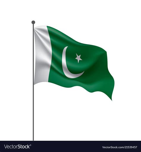 Pakistan Flag On A White Royalty Free Vector Image