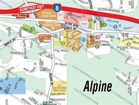 Alpine Map San Diego County Ca Otto Maps