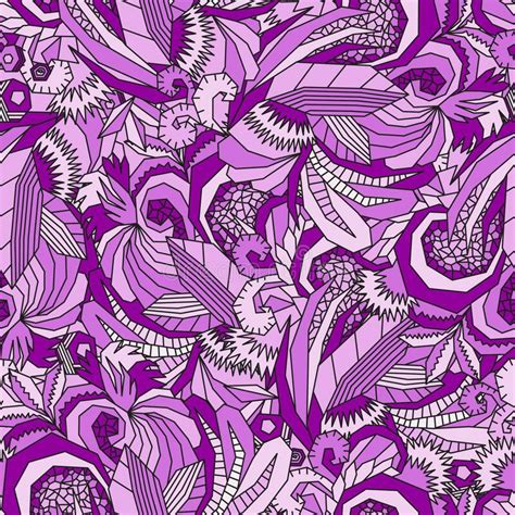 Geometric Floral Seamless Pattern Stock Vector Illustration Of