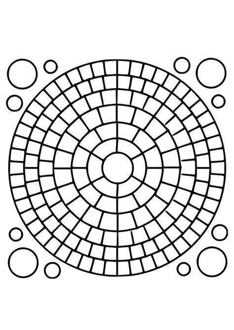 Kinderen leren terwijl ze kleuren. Kleurplaat mandala 2 - Afb 19501.