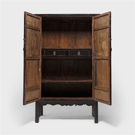 Latitude run alija metal storage cabinet color: Pair of Black Lacquer Cabinets with Scalloped Aprons - Browse or Buy at PAGODA RED