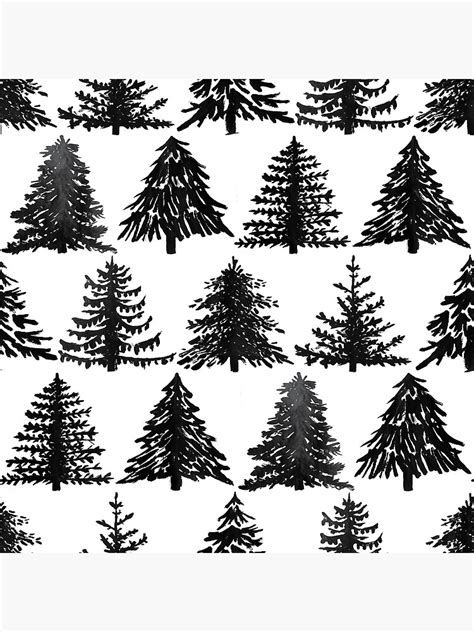Pine Tree Forest Black Poster For Sale By Nickneuman101 Redbubble