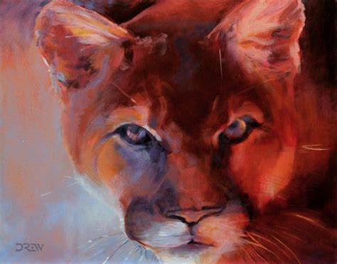 Painting Cougar Original Art By Drew Keilback