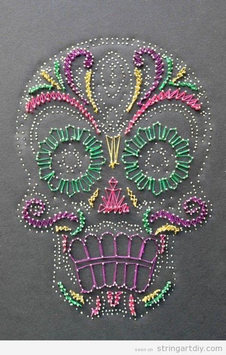 sugar skull string art string art diy  patterns