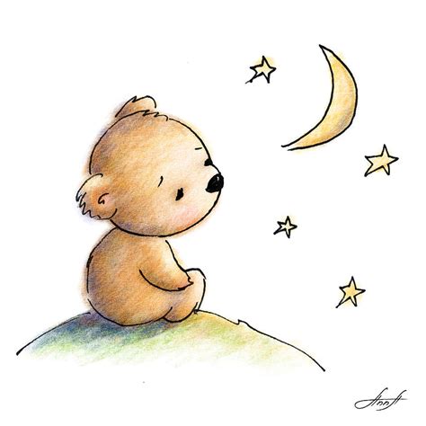 We will surely love to share that on our website. Drawing Of Cute Teddy Bear Watching The Star Drawing by ...