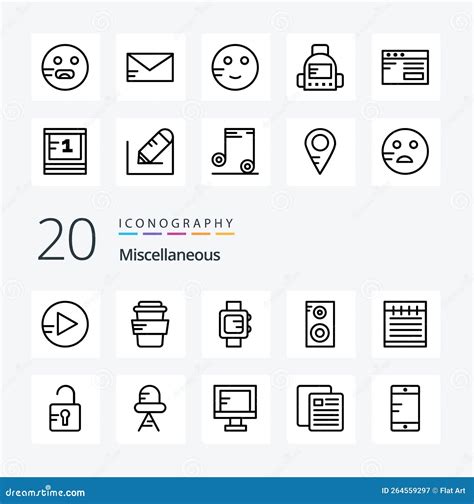 20 Miscellaneous Line Icon Pack Like Diode Study Study Unlock Study
